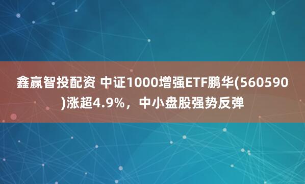 鑫赢智投配资 中证1000增强ETF鹏华(560590)涨超4.9%,中小盘股强势反弹